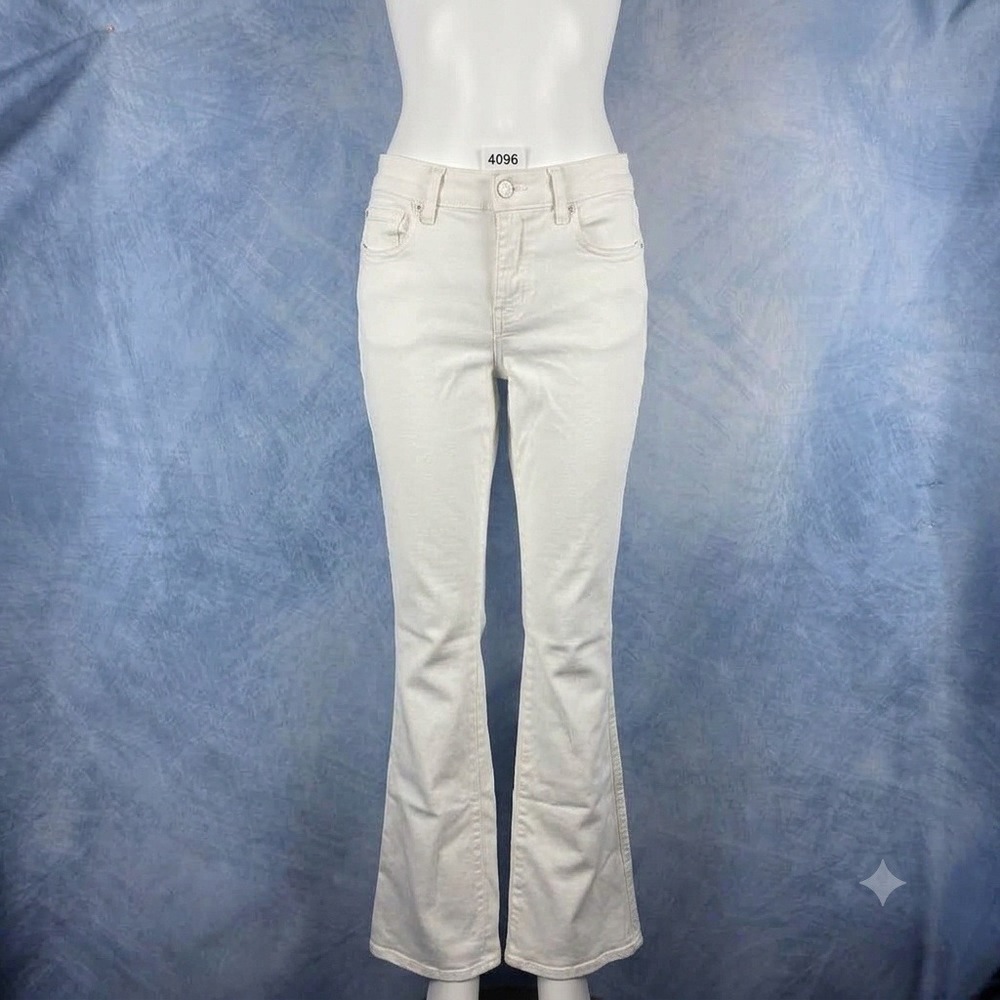 7 For All Mankind Kimmie Bootcut Jeans White Stretch Denim Size 25